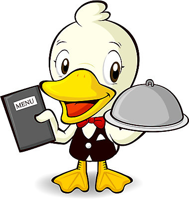 EPS 동물 척추동물 캐릭터 일러스트 홍보캐릭터 사람없음 요식업 식당 웨이터 알림 새캐릭터 음식점캐릭터 오리고기 오리캐릭터 메뉴소개 일러캐릭터 직업 산업 동물캐릭터 조류 오리 육류 상점 파일형식 벡터