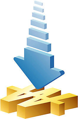 EPS 문자 기호 산업 화살표 일러스트 비즈니스 사람없음 금융 웹 원화 가격 하락 인하 국내일러스트 컨셉 돈 인터넷 경제 파일형식 벡터