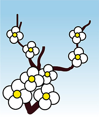 EPS 클립아트 나무 식물 꽃 여러송이 일러스트 봄꽃 자연 꽃나무 사람없음 봄 나뭇가지 배꽃 국내일러스트 계절 다수 생태계 파일형식 벡터