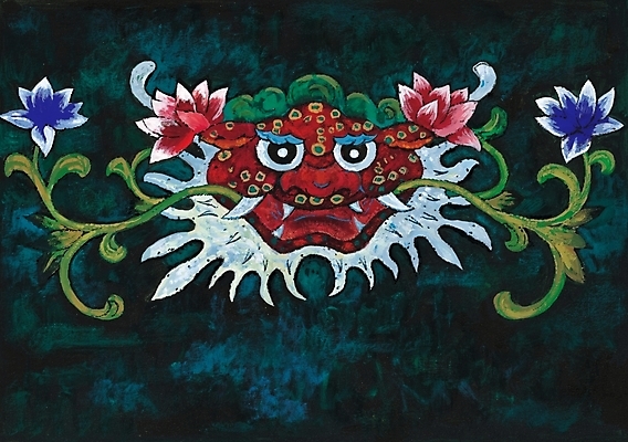 포토 JPG 한국문화 한국전통 전통 문양 얼굴 무늬 한국 사람없음 전통문양 동양화 도깨비 작품 탈 도깨비문양 국내포토 동양문화 아시아 가면 미술 신체부위 파일형식