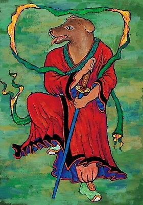 포토 JPG 동물 척추동물 한국전통 육지동물 포유류 상상 사람없음 십이지신 운세 칼 개 개띠 무사 국내포토 전통 한국 파일형식