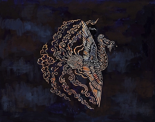 포토 JPG 동물 척추동물 한국문화 한국전통 전통 상상 조류 수묵화 사람없음 한국화 봉황 봉황새 국내포토 동양문화 한국 미술 동양화 파일형식