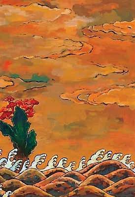 포토 JPG 구름 한국문화 한국전통 전통 파도 바다 자연 수묵화 풍경 사람없음 물 동양화 그림 작품 십장생 불로초 국내포토 자연요소 동양문화 한국 미술 생태계 파일형식