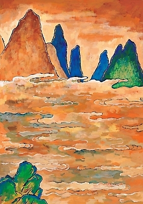 포토 JPG 구름 한국문화 한국전통 전통 자연 산 수묵화 풍경 사람없음 솔 소나무 동양화 작품 한국화 국내포토 자연요소 나무 동양문화 한국 미술 생태계 파일형식