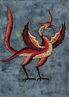 포토 JPG 동물 척추동물 한국문화 한국전통 전통 상상 조류 실내 수묵화 사람없음 한국화 봉황 봉황새 국내포토 동양문화 한국 미술 내부 동양화 파일형식