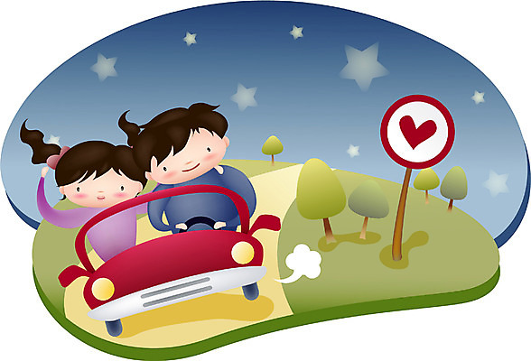 EPS 커플 여자 남자 별 여유 어린이 일러스트 상상 자동차 휴가 휴식 사람 소녀 소년 야외 두명 판타지 희망 꿈 드라이브 로맨틱 야간 휴머니즘 어린이만 국내일러스트 자연요소 감정 육상교통 컨셉 관계 운전 파일형식 벡터