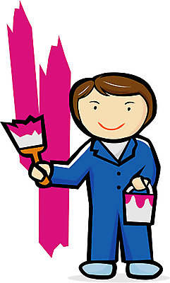 EPS 전신 클립아트 직업 남자 어린이 분홍색 컬러 일러스트 한명 서기 사람 소년 페인트 색칠 칠 이사 시작 페인트공 남자만 남자한명만 어린이만 소년만 소년한명만 국내일러스트 1 모션 파일형식 벡터