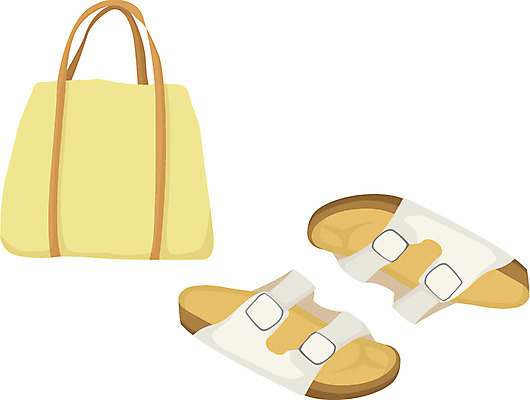 EPS 클립아트 잡화 옷 계절 가방 일러스트 슬리퍼 사람없음 여름 여름휴가 바캉스 핸드백 샌들 여행용품 국내일러스트 여행 신발 휴가 오브젝트 파일형식 벡터 여름_계절