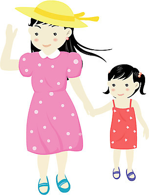EPS 전신 클립아트 계절 여자 어린이 여행 일러스트 가족 모녀 엄마 휴가 서기 사람 성인 두명 여름 여름휴가 바캉스 여자만 국내일러스트 딸 관계 모션 파일형식 벡터 여름_계절