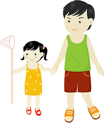 EPS 전신 클립아트 계절 여자 남자 어린이 여행 일러스트 가족 휴가 서기 사람 소녀 두명 여름 여름휴가 바캉스 아빠 휴양지 채집망 국내일러스트 관계 모션 장소 파일형식 벡터 여름_계절