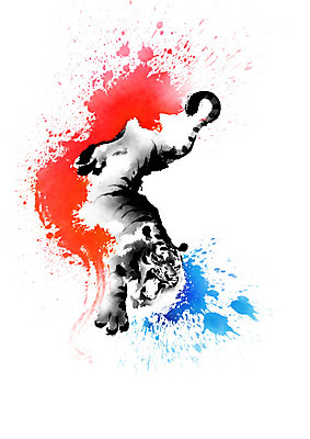 PSD 한마리 한국전통 일러스트 캘리그라피 붓터치 사람없음 외침 자신감 호랑이 태극 번짐 한반도 포효 국내일러스트 1 전통 문양 감정 포유류 한국 소리 파일형식 효과