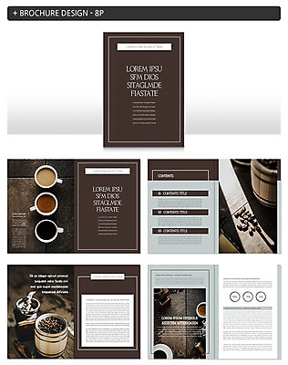 템플릿 라이프스타일 ZIP 커피 팜플렛 사람없음 갈색 카페 원두 그라인더 인디자인 INDD 이미지템플릿 음료 컬러 생활 상점 커피용품 파일형식