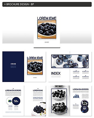 템플릿 라이프스타일 ZIP 과일 팜플렛 사람없음 여러개 남색 블루베리 인디자인 INDD 이미지템플릿 컬러 다수 생활 파일형식