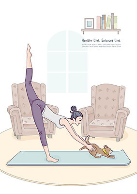 우먼라이프 여자 반려견 몸매관리 다이어트 일러스트 요가 건강 한명 사람 성인 취미 운동복 소파 운동 뷰티 건강관리 요가자세 매트 강아지 몸매 요가복 반려 자기관리 싱글라이프 성인여자한명만 홈트레이닝 오하운 레이어드홈 국내일러스트 AI파일 1 라이프스타일 웰빙 옷 포즈 의자 관리 반려동물 개 신조어 여자한명만 성인여자만 파일형식 벡터