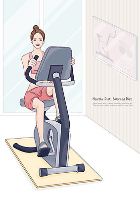 우먼라이프 여자 거실 몸매관리 다이어트 일러스트 건강 한명 사람 성인 취미 운동복 운동 뷰티 건강관리 헬스사이클 운동기구 헬스 몸매 자기관리 싱글라이프 성인여자한명만 홈트레이닝 오하운 레이어드홈 국내일러스트 AI파일 1 라이프스타일 옷 관리 신조어 여자한명만 성인여자만 파일형식 벡터