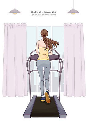 전신 우먼라이프 여자 거실 몸매관리 다이어트 일러스트 건강 한명 사람 성인 취미 운동복 달리기 운동 뷰티 건강관리 헬스 몸매 런닝머신 자기관리 싱글라이프 성인여자한명만 홈트레이닝 오하운 레이어드홈 국내일러스트 AI파일 1 라이프스타일 옷 모션 관리 운동기구 신조어 여자한명만 성인여자만 파일형식 벡터