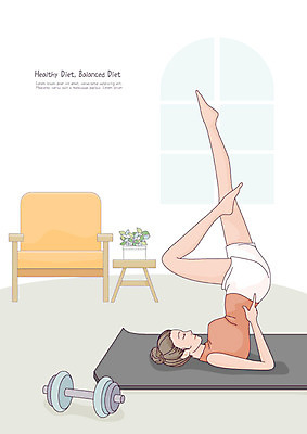 우먼라이프 여자 거실 몸매관리 다이어트 일러스트 요가 건강 한명 사람 성인 취미 운동복 운동 뷰티 건강관리 눈감음 요가자세 매트 몸매 요가복 웨이트기구 자기관리 싱글라이프 성인여자한명만 홈트레이닝 오하운 레이어드홈 국내일러스트 AI파일 1 라이프스타일 웰빙 옷 포즈 모션 관리 운동기구 신조어 여자한명만 성인여자만 파일형식 벡터