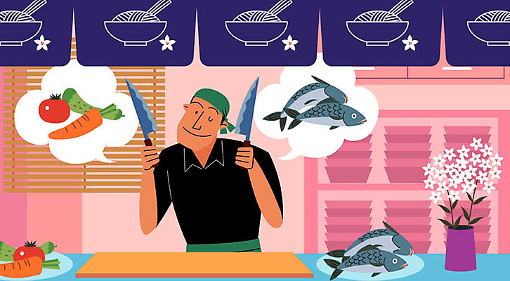 남자 말풍선 채소 일러스트 주방용품 도마 어류 요리 한명 사람 성인 건강관리 주방 식당 꽃병 청결 칼 위생 예방 식칼 건강수칙 식중독 위생관리 일식집 성인남자한명만 격리 국내일러스트 AI파일 1 꽃 생활용품 컨셉 건강 관리 상점 수중동물 남자한명만 성인남자만 파일형식 벡터