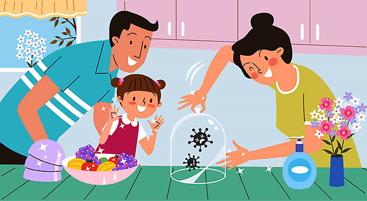 그릇 여자 남자 꽃 딸 어린이 과일 일러스트 가족 엄마 주방용품 미소 사람 성인 세명 건강관리 주방 꽃병 깨끗함 청결 아빠 위생 즐거움 예방 박테리아 건강수칙 식기세척 식중독 위생관리 주방세제 국내일러스트 AI파일 식물 식기 감정 생활용품 컨셉 의학 관계 표정 건강 관리 세제 파일형식 벡터