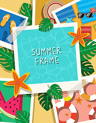 백그라운드 일러스트 휴가 여름음식 불가사리 슬리퍼 수박 사각프레임 프레임 사람없음 여름 여름휴가 바캉스 선글라스 폴라로이드사진 튜브 야자수잎 몬스테라 프레임일러스트 트로피컬아트 제철과일 국내일러스트 AI파일 식물 계절 안경 음식 신발 잎 과일 극피동물 사각형 그림 폴라로이드 제철 파일형식 벡터 여름_계절