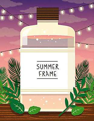 음료 백그라운드 잎 일러스트 휴가 나뭇잎 조명 사각프레임 프레임 사람없음 여름 여름휴가 바캉스 야자수잎 탄산 프레임일러스트 트로피컬아트 국내일러스트 AI파일 식물 계절 사각형 그림 파일형식 벡터 여름_계절