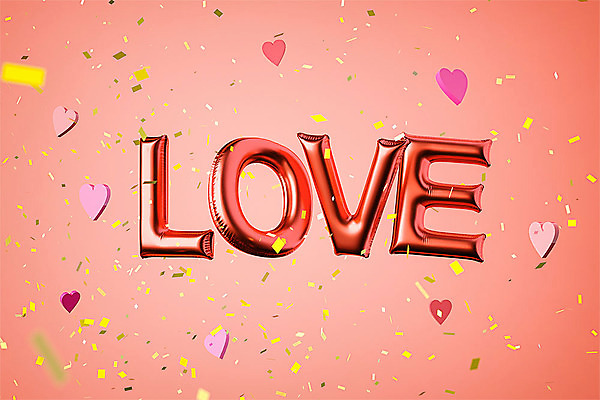 PSD 편집이미지 알파벳 영어 분홍색 백그라운드 텍스트 대문자 사랑 타이포그라피 사람없음 3D소스 3D 하트 디지털합성 오브젝트 꽃가루 풍선 더스트파티클 편집소스 편집3D 모양 문자 감정 컬러 가루 파일형식