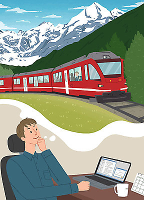 PSD 남자 행복 여행 일러스트 상상 자연 휴가 산 사람 두명 노트북 희망 기쁨 기차 달력 작업 계획 책상 즐거움 힐링 설레임 위시리스트 탁상달력 휴가철 성인남자만 국내일러스트 감정 육상교통 가구 컨셉 대중교통 전자제품 생태계 남자만 성인만 파일형식