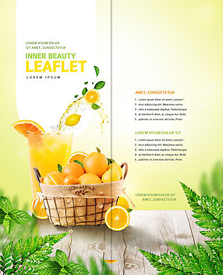 PSD 템플릿 표지디자인 북디자인 출판디자인 내지 음료 리플렛 2단접지 북커버 오렌지 나뭇잎 건강 팜플렛 사람없음 뷰티 노란색 바구니 건강관리 주황색 오렌지주스 레몬 레몬주스 피부 디톡스 이미지템플릿 컬러 잎 과일 관리 신체부위 과일주스 파일형식
