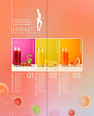 PSD 템플릿 표지디자인 북디자인 출판디자인 내지 리플렛 몸매관리 다이어트 2단접지 북커버 오렌지 과일 딸기 건강 팜플렛 사람없음 빨간색 뷰티 노란색 건강관리 주황색 오렌지주스 자몽 딸기주스 자몽주스 디톡스 이미지템플릿 컬러 관리 과일주스 파일형식
