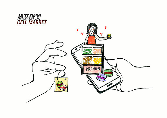 PSD 손 여자 일러스트 모바일 디저트 수채화 정보기술 한명 사람 신체부위 쇼핑 판매 쿠키 상점 구매 창업 IT라이프 온라인 IT산업 마카롱 유통 소셜네트워크 세포마켓 국내일러스트 1 라이프스타일 산업 음식 기술 자영업 신조어 파일형식