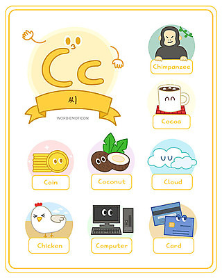 구름 알파벳 영어 교육 일러스트 대문자 영어교육 사람없음 단어 컴퓨터 세트 동전 닭 신용카드 소문자 코코넛 C 코코아 낱말카드 이모티콘 침팬지 에듀 스쿨팩 워크북 국내일러스트 AI파일 자연요소 문자 음료 돈 과일 포유류 조류 교재 금융 전자제품 교구 에듀케이션 파일형식 벡터