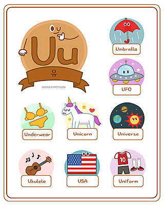 알파벳 영어 교육 유니폼 일러스트 우산 대문자 영어교육 사람없음 단어 세트 우주 미국 U 속옷 우쿨렐레 UFO 소문자 낱말카드 이모티콘 에듀 스쿨팩 워크북 국내일러스트 AI파일 문자 옷 북아메리카 현악기 교재 미확인물체 교구 에듀케이션 파일형식 벡터