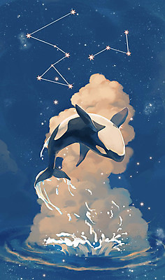 PSD 동물 구름 한마리 별 일러스트 상상 하늘 상상일러스트 사람없음 판타지 수영 자유 비행 수면 고래 은하계 감성 은하수 성운 은하 범고래 몽환 국내일러스트 자연요소 1 컨셉 포유류 자연 물 우주 수중동물 수상스포츠 파일형식