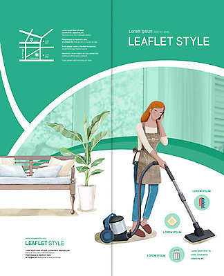 PSD 템플릿 표지디자인 북디자인 출판디자인 여자 표지 리플렛 2단접지 북커버 한명 팜플렛 성인 초록색 깨끗함 청결 청소 통화 청소기 성인여자한명만 이미지템플릿 1 컬러 컨셉 모션 사람 전자제품 위생 청소도구 여자한명만 성인여자만 파일형식