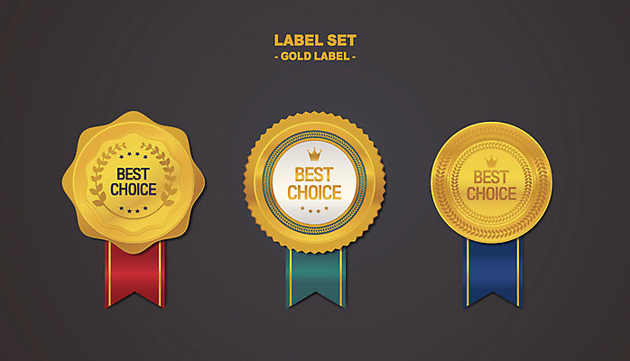 리본 스티커 일러스트 왕관 사람없음 세트 라벨 금색 최고 상패 심볼 금메달 국내일러스트 AI파일 컬러 프레임 상_우승 메달 파일형식 벡터