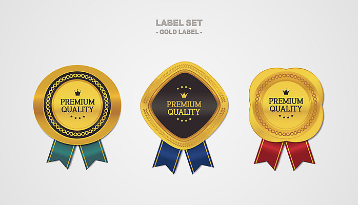 리본 스티커 일러스트 왕관 사람없음 세트 라벨 금색 상패 심볼 금메달 국내일러스트 AI파일 컬러 프레임 상_우승 메달 파일형식 벡터