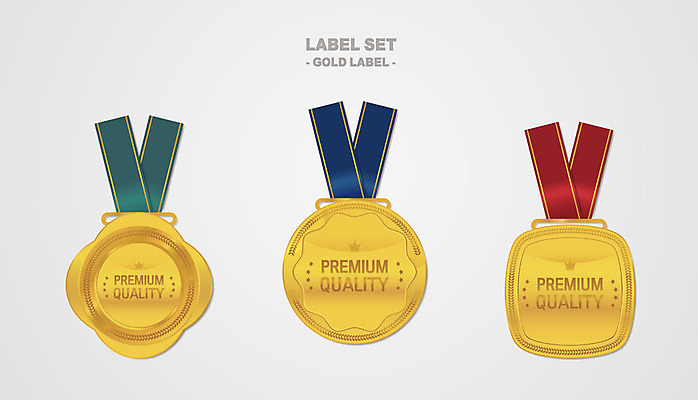 리본 스티커 일러스트 왕관 사람없음 세트 라벨 금색 상패 심볼 금메달 국내일러스트 AI파일 컬러 프레임 상_우승 메달 파일형식 벡터
