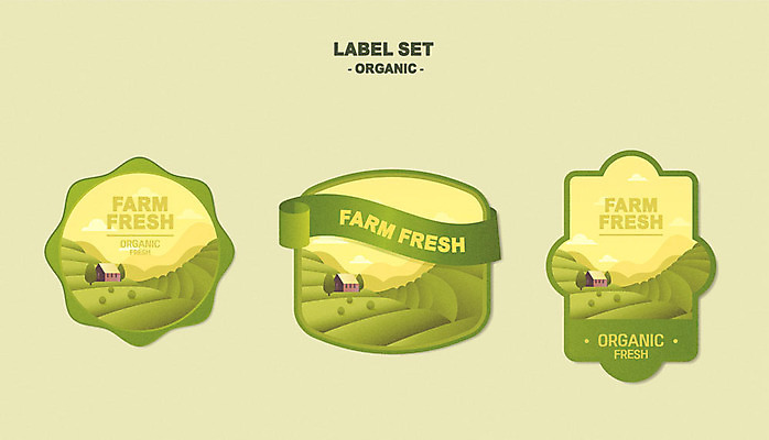 스티커 일러스트 자연 주택 사람없음 초록색 세트 농장 라벨 심볼 유기농 국내일러스트 AI파일 웰빙 컬러 농업 프레임 건물 생태계 파일형식 벡터