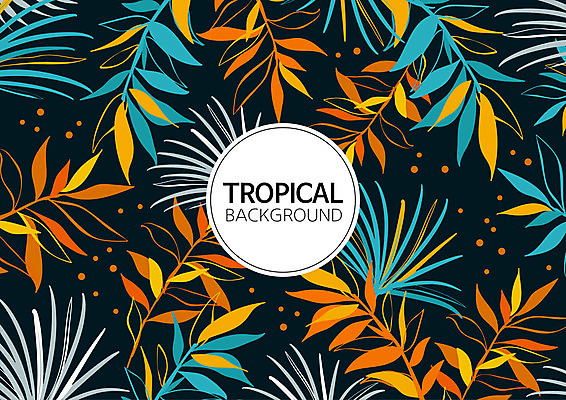 백그라운드 패턴 일러스트 나뭇잎 사람없음 여름 컬러풀 패턴백그라운드 원형 식물백그라운드 원형프레임 야자수잎 트로피컬아트 국내일러스트 AI파일 도형 식물 계절 컬러 잎 무늬 프레임 그림 파일형식 벡터