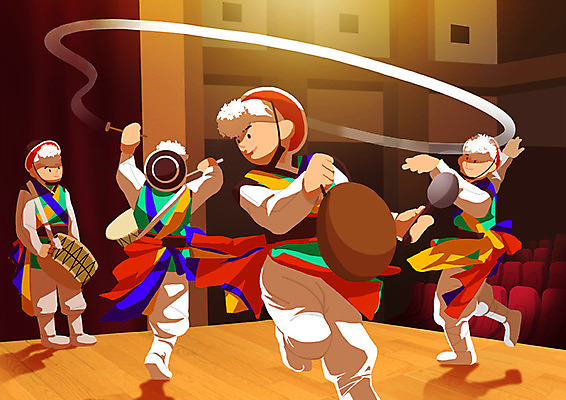 PSD 남자 일러스트 협력 사람 여러명 청년 취미 청춘 활발 공연 풍물놀이 전통공연 공연장 강당 연습 즐거움 풍물 단체활동 동아리 사물놀이패 방과후 국내일러스트 전통 교육 감정 다수 컨셉 국악 이벤트 성인 그룹 사물놀이 극장 파일형식