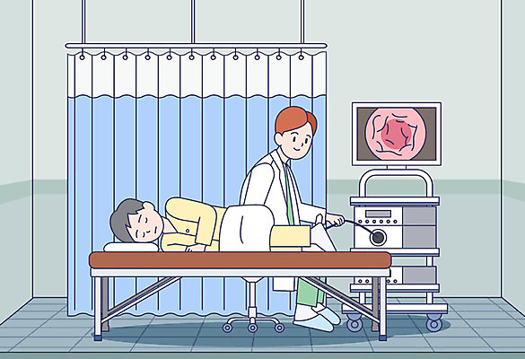 남자 일러스트 의학 의료기기 건강 병원 사람 성인 두명 눕기 건강관리 진료 환자 의사 검사_조사 건강검진 내시경 대장내시경 성인남자만 국내일러스트 AI파일 모션 관리 의료진 남자만 성인만 파일형식 벡터