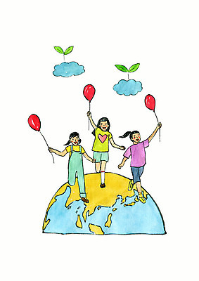 PSD 구름 라이프스타일 여자 지구 어린이 일러스트 수채화 들기 사람 세명 달리기 지구본 자연보호 환경 그린캠페인 그린에너지 즐거움 환경보전 에코 친환경 유기농 풍선 에코라이프 소녀만 세계환경의날 필환경 그린슈머 국내일러스트 자연요소 웰빙 감정 캠페인 모션 자연 생활 에너지 보호 사회이슈 여자만 어린이만 파일형식 법정기념일