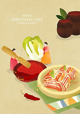 PSD 전통 웰빙 여자 한식 음식 일러스트 김치 건강 요리 사람 성인 두명 전통음식 항아리 맛 전통의상 한복 배추 절구 김장 웰빙음식 맛집 고춧가루 김장독 김장재료 소인 여자만 성인여자만 국내일러스트 한국전통 컨셉 채소 식재료 도구 도자기 가루 건강식 성인만 파일형식