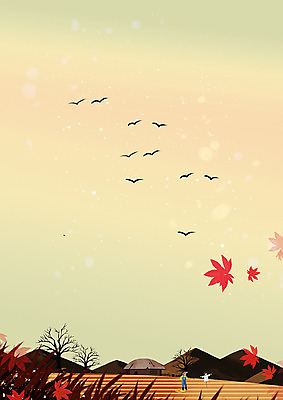 PSD 남자 여유 백그라운드 단풍 일러스트 초가집 따뜻함 한명 사람 풍경 고요 가을 농촌 시골 농부 허수아비 산골 남자한명만 가을배경 국내일러스트 직업 1 계절 감정 잎 농업 한옥 남자만 파일형식 가을_계절