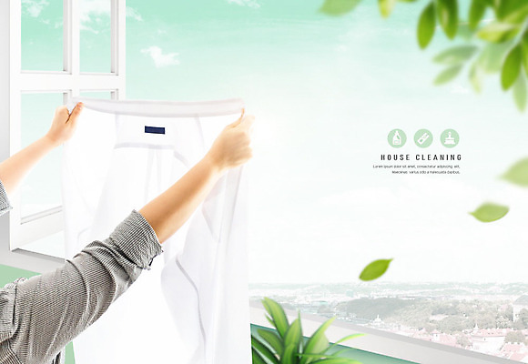 PSD 편집이미지 여자 셔츠 가사 창문 하늘 나뭇잎 한명 사람 성인 신체부위 깨끗함 맑음 청결 한국인 빨래 청소 팔 민트색 성인여자한명만 카피스페이스 이미지편집 1 컬러 컨셉 상의 잎 날씨 동양인 공백 위생 여자한명만 성인여자만 파일형식