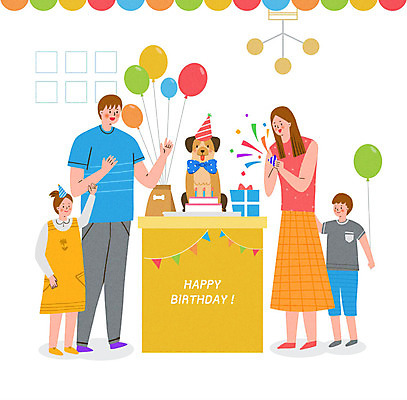 PSD 동물 한마리 라이프스타일 부부 여자 남자 딸 행복 반려견 아들 어린이 일러스트 가족 조명 함께함 폭죽 선물 사랑 사람 여러명 성인 파티 축하 가족라이프 생일파티 생일 개 강아지 생일케이크 즐거움 생일축하 풍선 생일선물 생일초 동행 반려 생일상 국내일러스트 1 커플 기념일 감정 다수 컨셉 초 포유류 관계 이벤트 생활 반려동물 케이크 파일형식