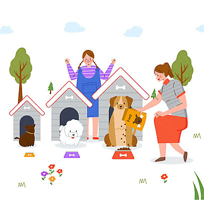 PSD 나무 동물 라이프스타일 여자 꽃 행복 반려견 어린이 일러스트 가족 뼈 함께함 세마리 사랑 소녀 성인 두명 가족라이프 개 강아지 먹이 즐거움 개집 동행 개뼈다귀 개사료 반려 애완용사료 여자만 국내일러스트 식물 감정 컨셉 포유류 관계 3 사람 생활 반려동물 애견용품 애견간식 파일형식