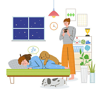 PSD 동물 라이프스타일 부부 여자 남자 행복 화분 반려견 일러스트 공 창문 가족 함께함 세마리 사랑 성인 두명 잠옷 침대 잠 가족라이프 개 강아지 로봇 즐거움 동행 꿈나라 반려 성인만 국내일러스트 커플 옷 감정 가구 컨셉 포유류 관계 3 사람 생활 반려동물 꿈 파일형식