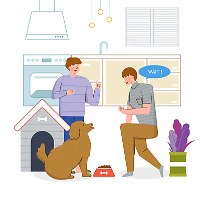 PSD 동물 한마리 라이프스타일 남자 행복 반려견 일러스트 창문 가족 함께함 사랑 사람 성인 두명 주방 가족라이프 개 리트리버 오븐 강아지 연습 즐거움 개집 동행 개사료 반려 성인남자만 국내일러스트 1 감정 컨셉 포유류 관계 생활 반려동물 가전제품 먹이 애견용품 남자만 성인만 파일형식