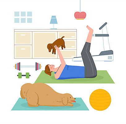 PSD 동물 라이프스타일 여자 행복 반려견 두마리 일러스트 가족 함께함 사랑 한명 들기 사람 성인 운동 헬스 스트레칭 가족라이프 개 강아지 즐거움 동행 반려 성인여자한명만 국내일러스트 1 감정 컨셉 2 포유류 관계 모션 건강 생활 반려동물 여자한명만 성인여자만 파일형식